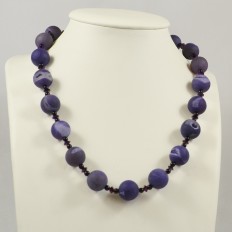 Purple Agate Quartz beads with crystal spacers