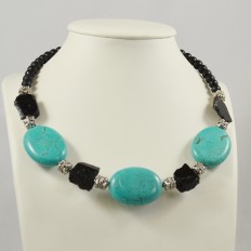 Turquoise and black Tourmaline necklace – NOW £35 (was £85)