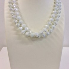 White crystal AB 2 strand necklace