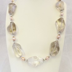 Large Quartz nuggets with freshwater Pearls