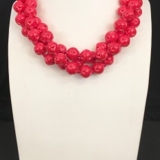 Red ceramic 3 strand necklace – (was £45)  NOW £25