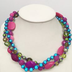 Purples, blue and green necklace