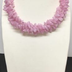 Soft pink acrylic nugget 3 strand necklace