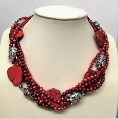 Red Turquoise, freshwater Pearls and Buddhas