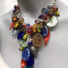 Huge, multi-coloured eclectic with silver-lined glass and silver beads £125 NOW £75