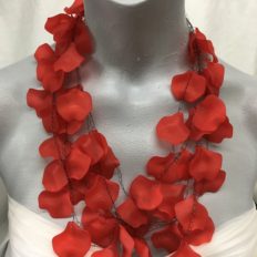 Crochet acrylic red petal necklace £75 NOW £35