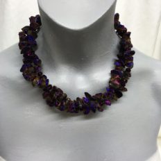 Deep purple velvet – electroplated Rock Crystal – 2 strand necklace £75 NOW £45