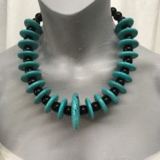 Turquoise Howlite donut bead necklace £55 NOW £35