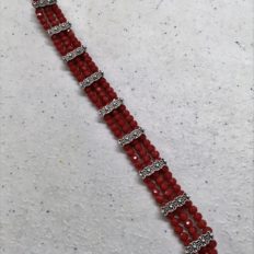 Blood red crystal, 3 strand bracelet £20
