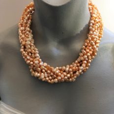 Orange multi-strand Pearl twist necklace £125 NOW £95