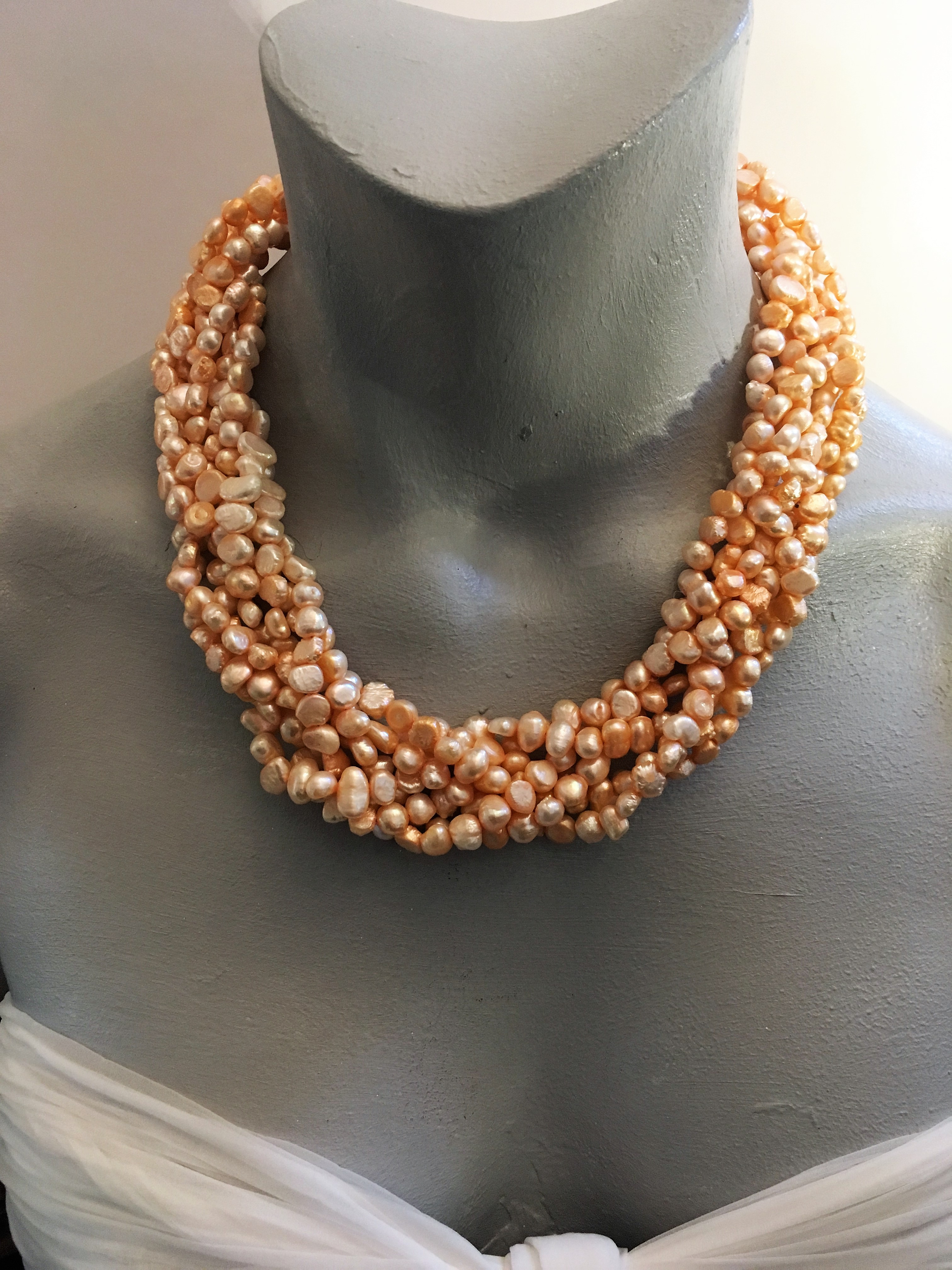 Orange multi-strand Pearl twist necklace £125 NOW £95 - Glamunique