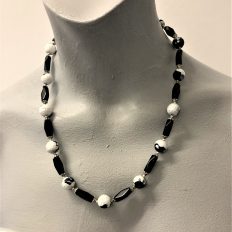 Black and white Agate with black jet glass –  £35 NOW £20