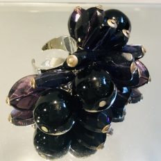Super large adjustable ring in purple – £12.50