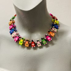 Colourful wooden penguins necklace – £25