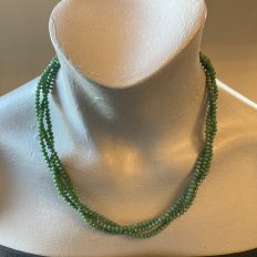 Green crystals, 3 strand necklace with Sterling Silver clasp –  £35