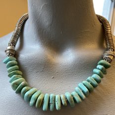 Turquoise with bead cap necklace – £65